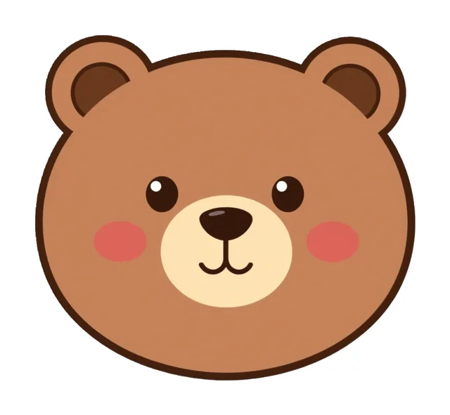 Bear Face paper squishy template