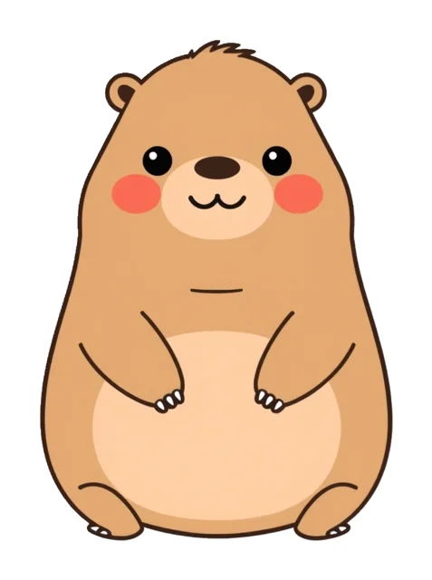 Capybara paper squishy template