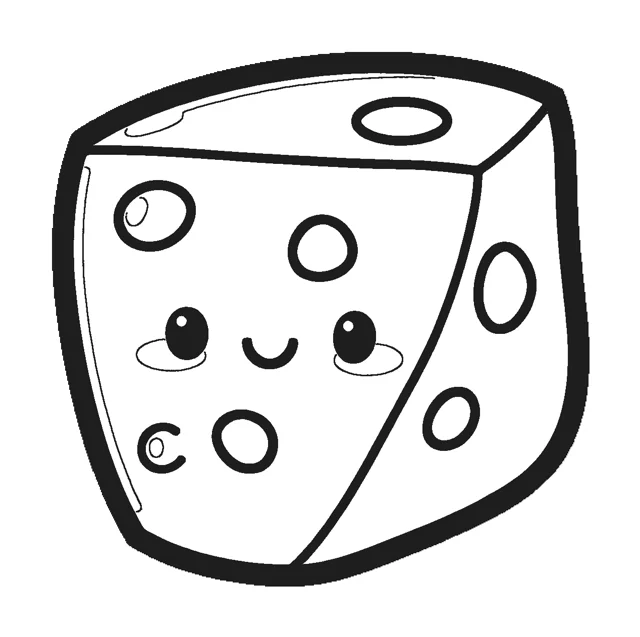 Cheese Wedge paper squishy template, black and white coloring version