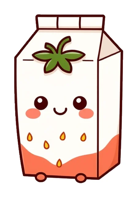Strawberry Milk Carton paper squishy template